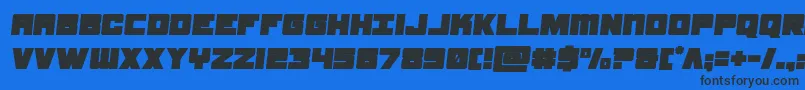 Шрифт samuraiterrapinsemital – чёрные шрифты на синем фоне