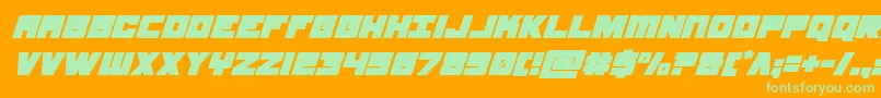 samuraiterrapinsuperital Font – Green Fonts on Orange Background