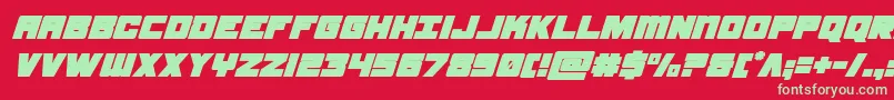 samuraiterrapinsuperital-Schriftart – Grüne Schriften auf rotem Hintergrund