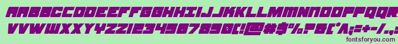 samuraiterrapinsuperital-Schriftart – Violette Schriften auf grünem Hintergrund