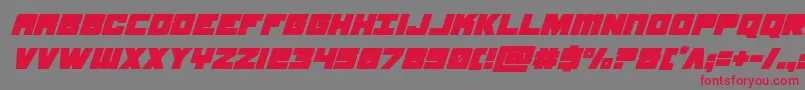 フォントsamuraiterrapinsuperital – 赤い文字の灰色の背景