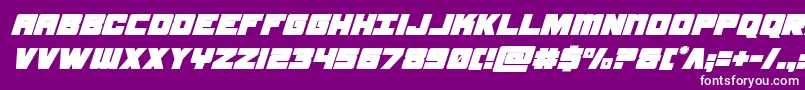 フォントsamuraiterrapinsuperital – 紫の背景に白い文字