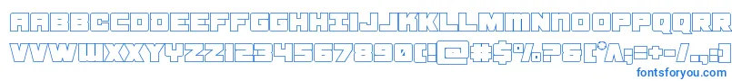 フォントsamuraiterrapout – 白い背景に青い文字