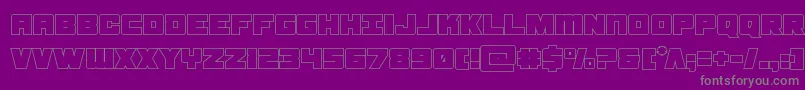 samuraiterrapout-Schriftart – Graue Schriften auf violettem Hintergrund