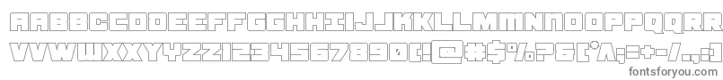 samuraiterrapout-fontti – harmaat kirjasimet valkoisella taustalla