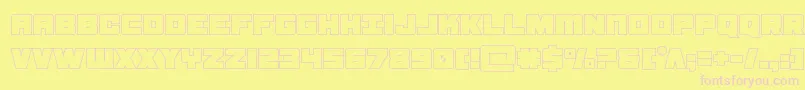 samuraiterrapout-Schriftart – Rosa Schriften auf gelbem Hintergrund