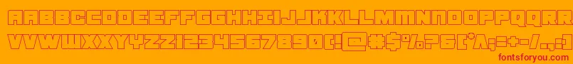 samuraiterrapout-Schriftart – Rote Schriften auf orangefarbenem Hintergrund