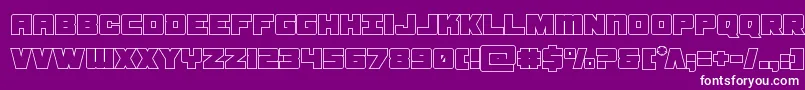 Fonte samuraiterrapout – fontes brancas em um fundo violeta