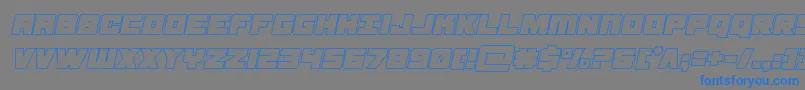 Шрифт samuraiterrapoutital – синие шрифты на сером фоне