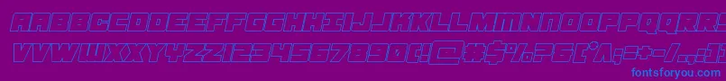 フォントsamuraiterrapoutital – 紫色の背景に青い文字