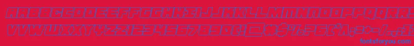 Шрифт samuraiterrapoutital – синие шрифты на красном фоне