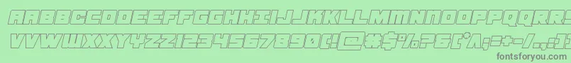 フォントsamuraiterrapoutital – 緑の背景に灰色の文字