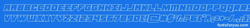 More about samuraiterrapoutital Font samuraiterrapoutital Font – White Fonts on Blue Background