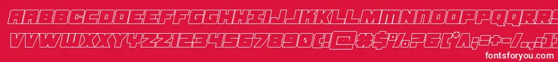 フォントsamuraiterrapoutital – 赤い背景に白い文字