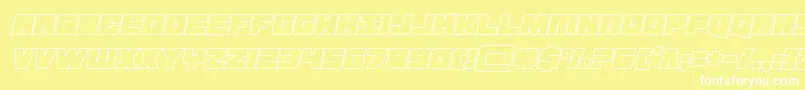 フォントsamuraiterrapoutital – 黄色い背景に白い文字