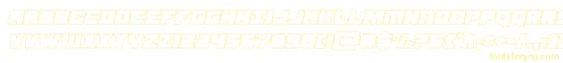 Шрифт samuraiterrapoutital – жёлтые шрифты на белом фоне