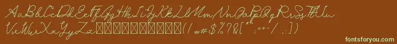 San Bernardino Font – Green Fonts on Brown Background