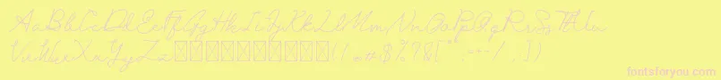 San Bernardino-Schriftart – Rosa Schriften auf gelbem Hintergrund