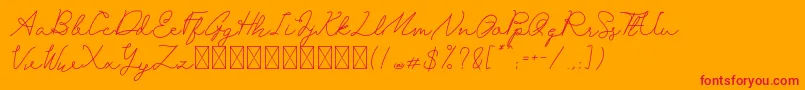 San Bernardino Font – Red Fonts on Orange Background