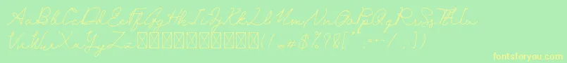 San Bernardino Font – Yellow Fonts on Green Background