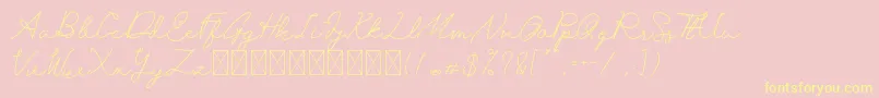 San Bernardino-Schriftart – Gelbe Schriften auf rosa Hintergrund
