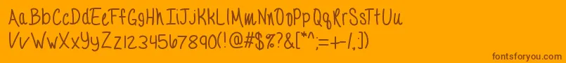Weitere Informationen zur San Remo-Schriftart San Remo-Schriftart – Braune Schriften auf orangefarbenem Hintergrund