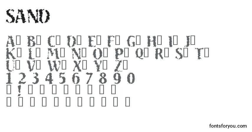 A fonte SAND     (139582) – alfabeto, números, caracteres especiais
