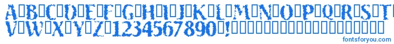 フォントSAND     – 白い背景に青い文字