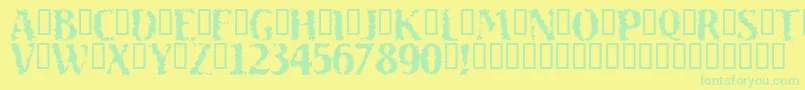 SAND     Font – Green Fonts on Yellow Background