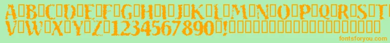 SAND     Font – Orange Fonts on Green Background