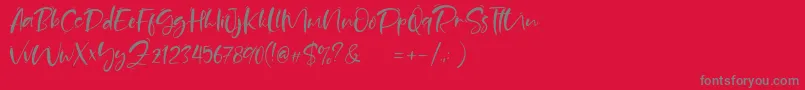 フォントSand Beach Demo – 赤い背景に灰色の文字