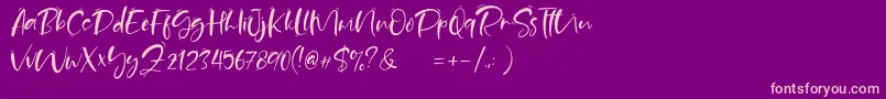Sand Beach Demo Font – Pink Fonts on Purple Background