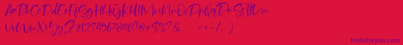 Sand Beach Demo Font – Purple Fonts on Red Background