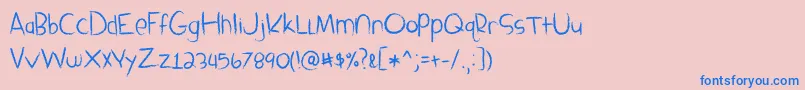 フォントSandbox Melodrama – ピンクの背景に青い文字