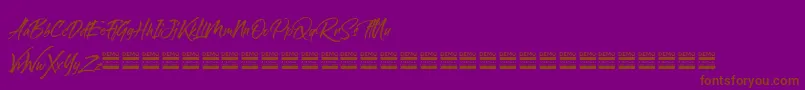 sandbrush demo Font – Brown Fonts on Purple Background