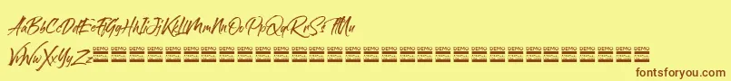 sandbrush demo Font – Brown Fonts on Yellow Background