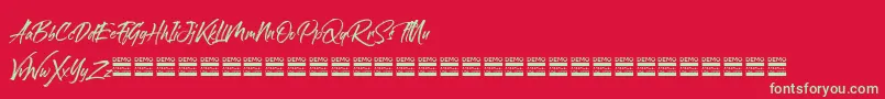 Fonte sandbrush demo – fontes verdes em um fundo vermelho