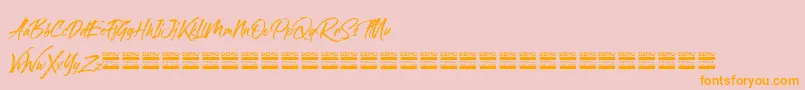 sandbrush demo Font – Orange Fonts on Pink Background