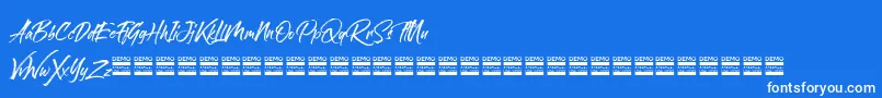 sandbrush demo Font – White Fonts on Blue Background