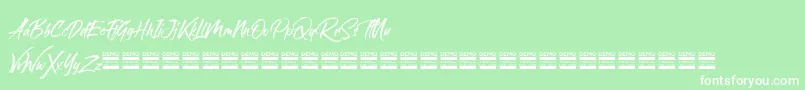 sandbrush demo Font – White Fonts on Green Background
