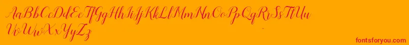 フォントSandhya – オレンジの背景に赤い文字