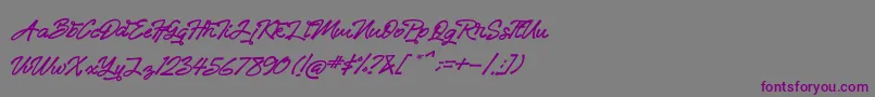 Шрифт Sandiaga – фиолетовые шрифты на сером фоне