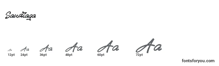 Размеры шрифта Sandiaga