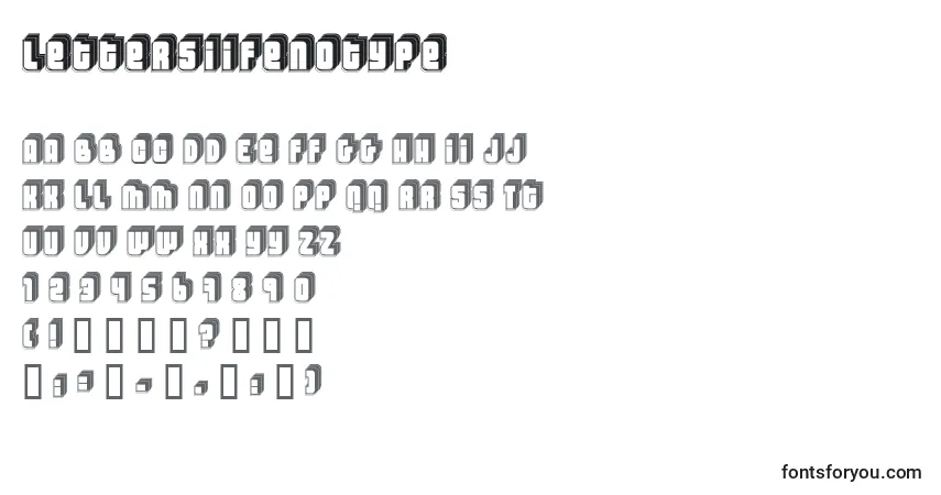 A fonte LettersIiFenotype – alfabeto, números, caracteres especiais