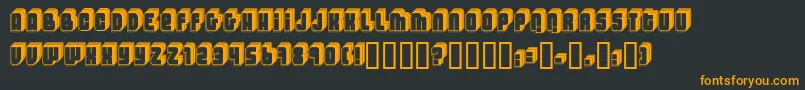 フォントLettersIiFenotype – 黒い背景にオレンジの文字