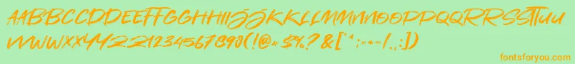 Sandiago Font – Orange Fonts on Green Background