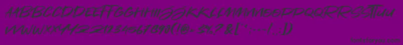 Sandiago-Schriftart – Schwarze Schriften auf violettem Hintergrund