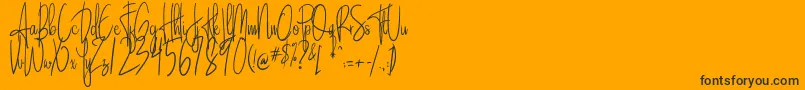 Sandle-Schriftart – Schwarze Schriften auf orangefarbenem Hintergrund