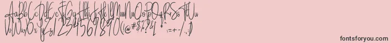 Sandle-Schriftart – Schwarze Schriften auf rosa Hintergrund