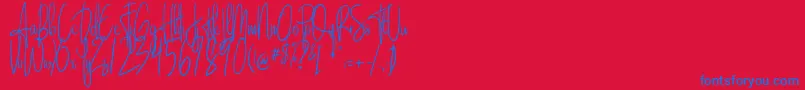 Sandle Font – Blue Fonts on Red Background